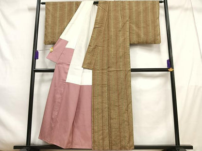 平和屋着物■上質な紬　間道　正絹　逸品　AABD9062oa