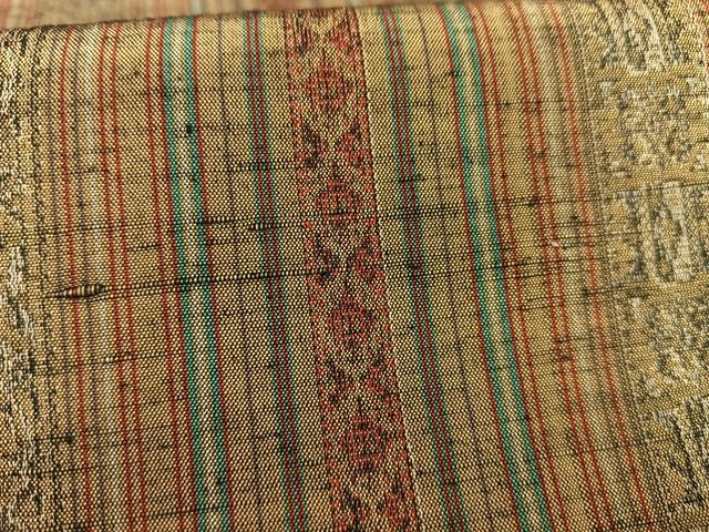 平和屋着物■上質な紬　間道　正絹　逸品　AABD9062oa