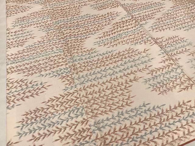 平和屋着物■上質な紬　草葉文　正絹　逸品　AABD9072oa