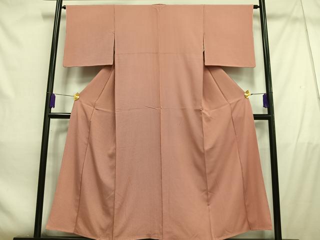 平和屋着物■江戸小紋　万筋　灰梅色×甚三紅色　正絹　逸品　AABD9074oa