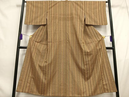 平和屋着物■上質な紬　間道　正絹　逸品　AABD9075oa