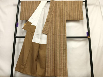 平和屋着物■上質な紬　間道　正絹　逸品　AABD9075oa