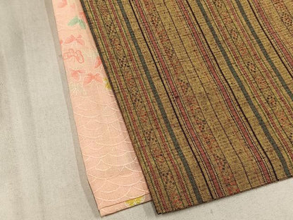 平和屋着物■上質な紬　間道　正絹　逸品　AABD9075oa