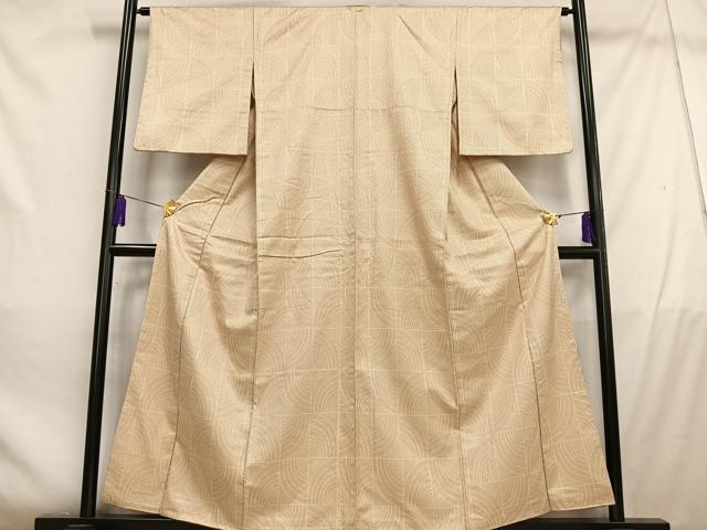 平和屋着物■上質な紬　幾何学文様　正絹　逸品　AABD9085oa