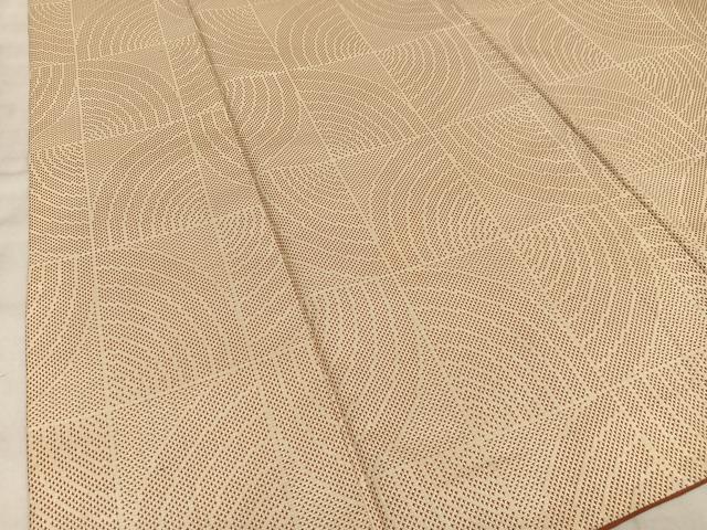 平和屋着物■上質な紬　幾何学文様　正絹　逸品　AABD9085oa