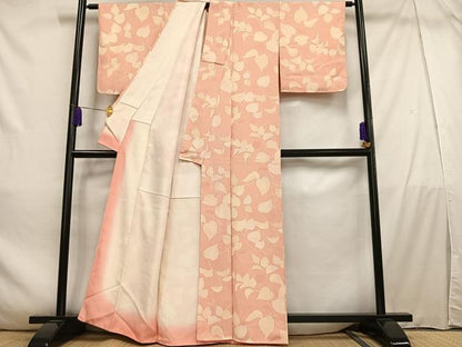 平和屋着物■上質な小紋　地紋起こし　蔦の葉文　正絹　逸品　AABD9086oa