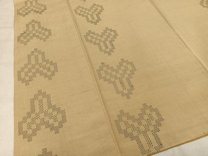 平和屋着物■上質な紬　毘沙門亀甲文　正絹　逸品　AABD9090oa