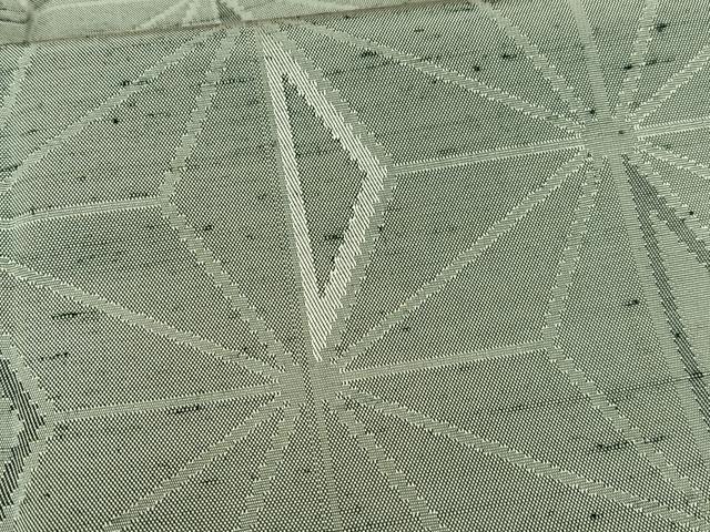 平和屋着物■上質な紬　麻の葉文様　正絹　逸品　AABD9095oa