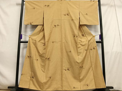 平和屋着物■上質な紬 人物文 正絹 逸品 AABD9098oa