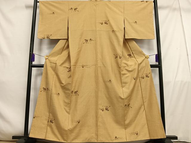 平和屋着物■上質な紬 人物文 正絹 逸品 AABD9098oa