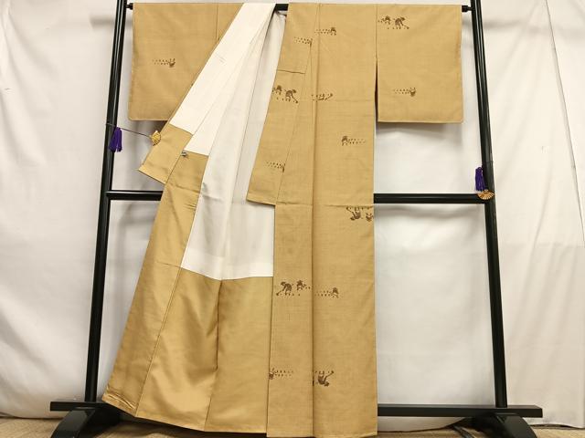 平和屋着物■上質な紬 人物文 正絹 逸品 AABD9098oa