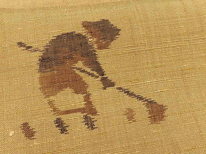 平和屋着物■上質な紬 人物文 正絹 逸品 AABD9098oa