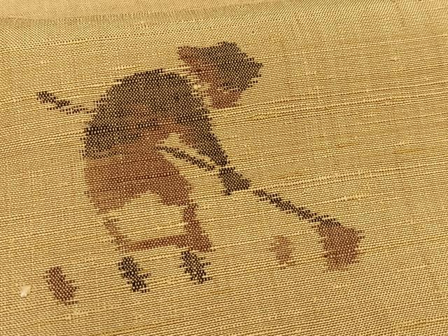 平和屋着物■上質な紬 人物文 正絹 逸品 AABD9098oa
