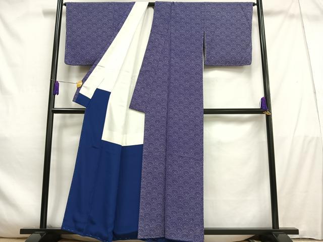 平和屋着物■上質な小紋　青海波　正絹　逸品　AABD9108oa