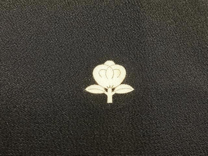 平和屋着物■豪華黒留袖 刺繍 双鳥飛鶴花文 金彩 正絹 逸品 AABD9110oa