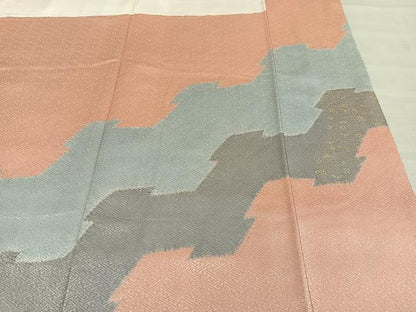 平和屋着物■訪問着　駒刺繍　絞り　扇面花文　金彩　正絹　逸品　AABD9132oa