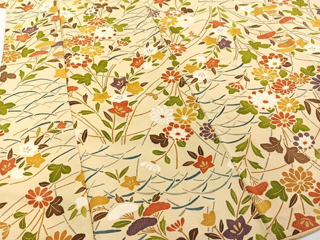 平和屋着物■上質な小紋　草花文　金彩　正絹　逸品　AABD9217uw
