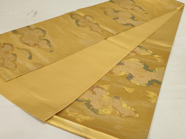平和屋着物◎六通柄袋帯　御所解文様　金糸　正絹　逸品　AABD9290ou