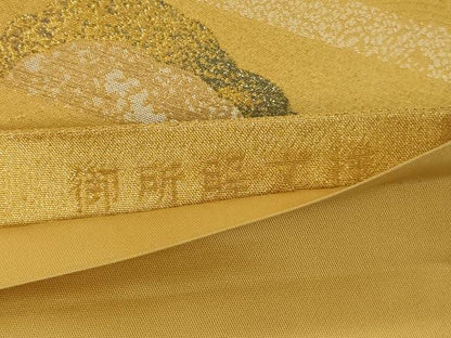 平和屋着物◎六通柄袋帯　御所解文様　金糸　正絹　逸品　AABD9290ou