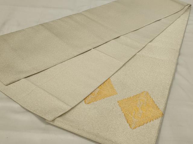 平和屋着物◎綴れ　太鼓柄袋帯　天井双鶴文　金銀糸　正絹　逸品　AABD9292ou
