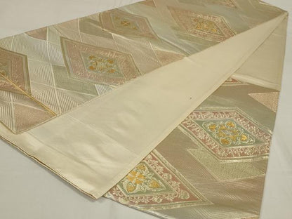 平和屋着物◎六通柄袋帯 花菱 金糸 正絹 逸品 AABD9315ou