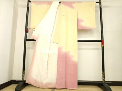 平和屋着物●訪問着　飾花地紋　暈し染め　正絹　逸品　AABD9327ck
