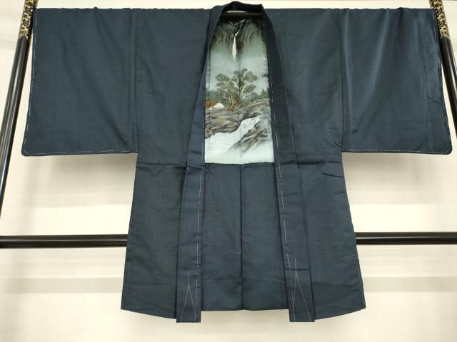 平和屋着物●男性　紬　アンサンブル　亀甲文　正絹　逸品　未使用　AABD9328ck