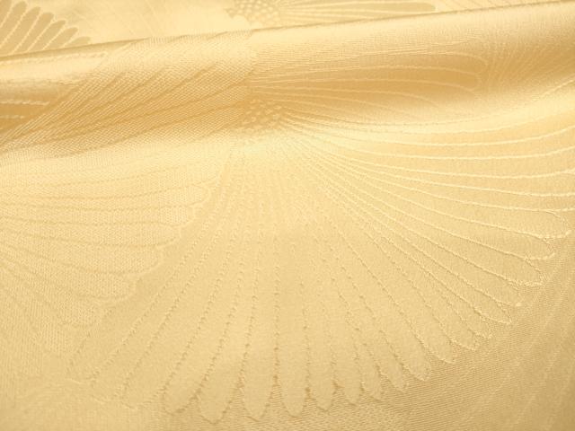 平和屋着物●上質な色無地 花尽くし地紋 萱草色 正絹 逸品 AABD9329ck