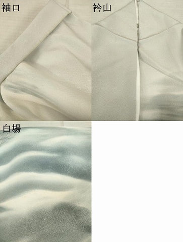 平和屋着物●染色作家　安達華生　訪問着　手描き　龍　銀彩　正絹　逸品　AABD9357ck