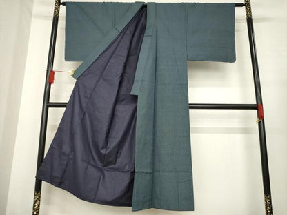 平和屋着物●男性　紬　アンサンブル　亀甲文　正絹　逸品　AABD9361ck