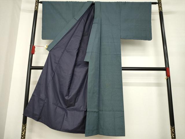 平和屋着物●男性　紬　アンサンブル　亀甲文　正絹　逸品　AABD9361ck