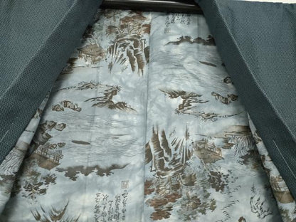 平和屋着物●男性　紬　アンサンブル　亀甲文　正絹　逸品　AABD9361ck