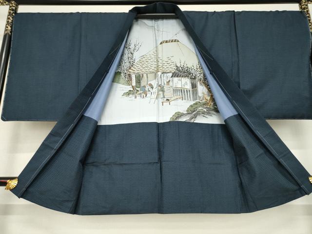 平和屋着物●男性　本場大島紬　アンサンブル　100亀甲　総詰め　正絹　逸品　AABD9365ck