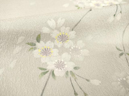 平和屋着物●染織界の匠　村松祥三　訪問着　彩?紙染　手描き　枝桜　暈し染め　正絹　逸品　AABD9369ck