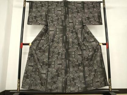 平和屋着物●本場大島紬 カタス7マルキ 短冊 正絹 逸品 AABD9382ck