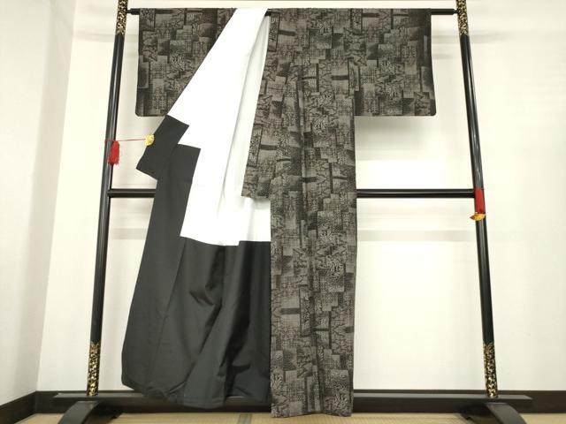 平和屋着物●本場大島紬 カタス7マルキ 短冊 正絹 逸品 AABD9382ck