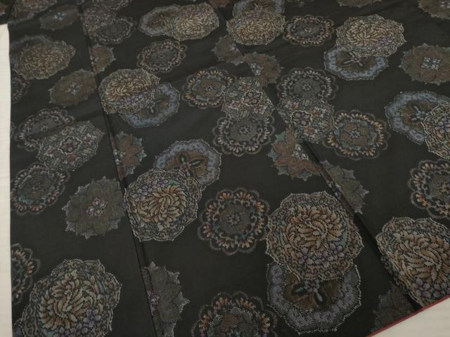平和屋着物●上質な紬　花鳥文　正絹　逸品　AABD9385ck