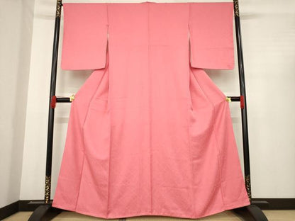 平和屋着物●上質な色無地　今様色　正絹　逸品　未使用　AABD9394ck