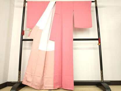 平和屋着物●上質な色無地　今様色　正絹　逸品　未使用　AABD9394ck