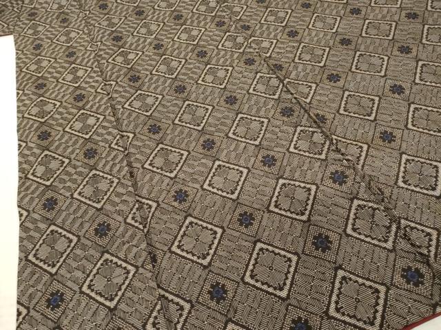 平和屋着物●本場大島紬　龍郷絣　花菱文　正絹　逸品　AABD9395ck 平和屋着物○本場大島紬 龍郷絣 花菱文 正絹 逸品 AABD9395ck