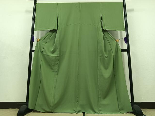 平和屋着物▽色無地　単衣　柳染色　洗える着物　AABD9404jh 平和屋着物▽色無地 単衣 柳染色 洗える着物 AABD9404jh