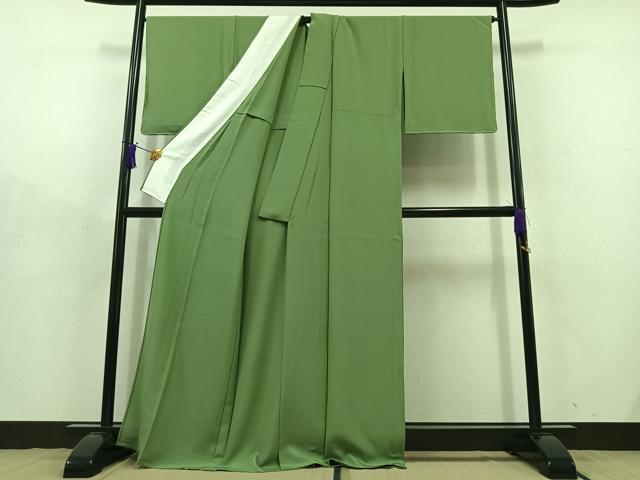 平和屋着物▽色無地　単衣　柳染色　洗える着物　AABD9404jh 平和屋着物▽色無地 単衣 柳染色 洗える着物 AABD9404jh