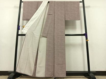平和屋着物▽上質な小紋 単衣 流水文 正絹 逸品 AABD9406jh
