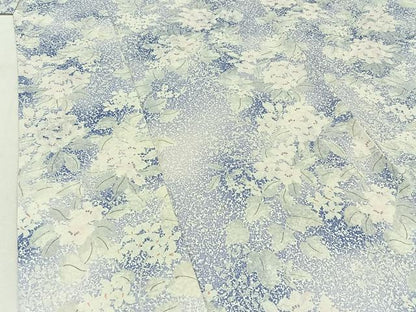 平和屋着物▽上質な小紋 単衣 手描き 草花文 暈し染め 正絹 逸品 AABD9408jh