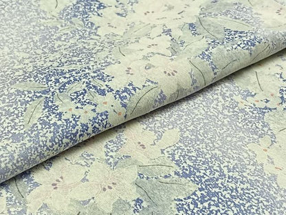 平和屋着物▽上質な小紋 単衣 手描き 草花文 暈し染め 正絹 逸品 AABD9408jh