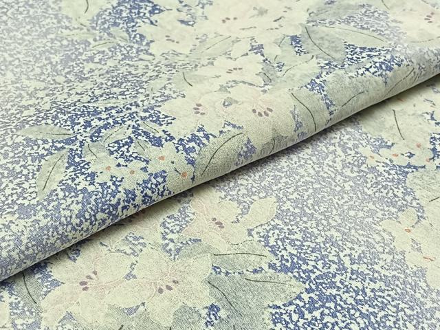 平和屋着物▽上質な小紋 単衣 手描き 草花文 暈し染め 正絹 逸品 AABD9408jh