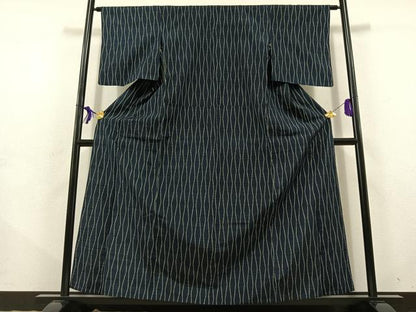 平和屋着物▽上質な紬 単衣 立涌文 正絹 逸品 AABD9414jh