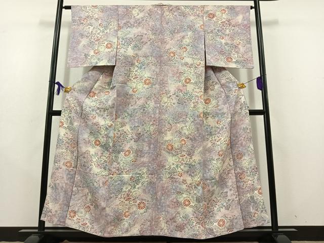 平和屋着物▽上質な小紋 単衣 辻が花 暈し染め 正絹 逸品 AABD9416jh