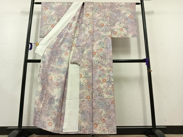 平和屋着物▽上質な小紋 単衣 辻が花 暈し染め 正絹 逸品 AABD9416jh