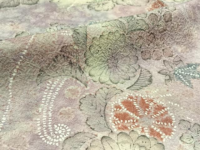平和屋着物▽上質な小紋 単衣 辻が花 暈し染め 正絹 逸品 AABD9416jh